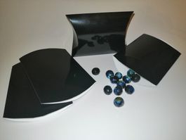 Kissen Verpackung 2,3 x 7 x 9cm, 12 Stk. schwarz/hochglanz