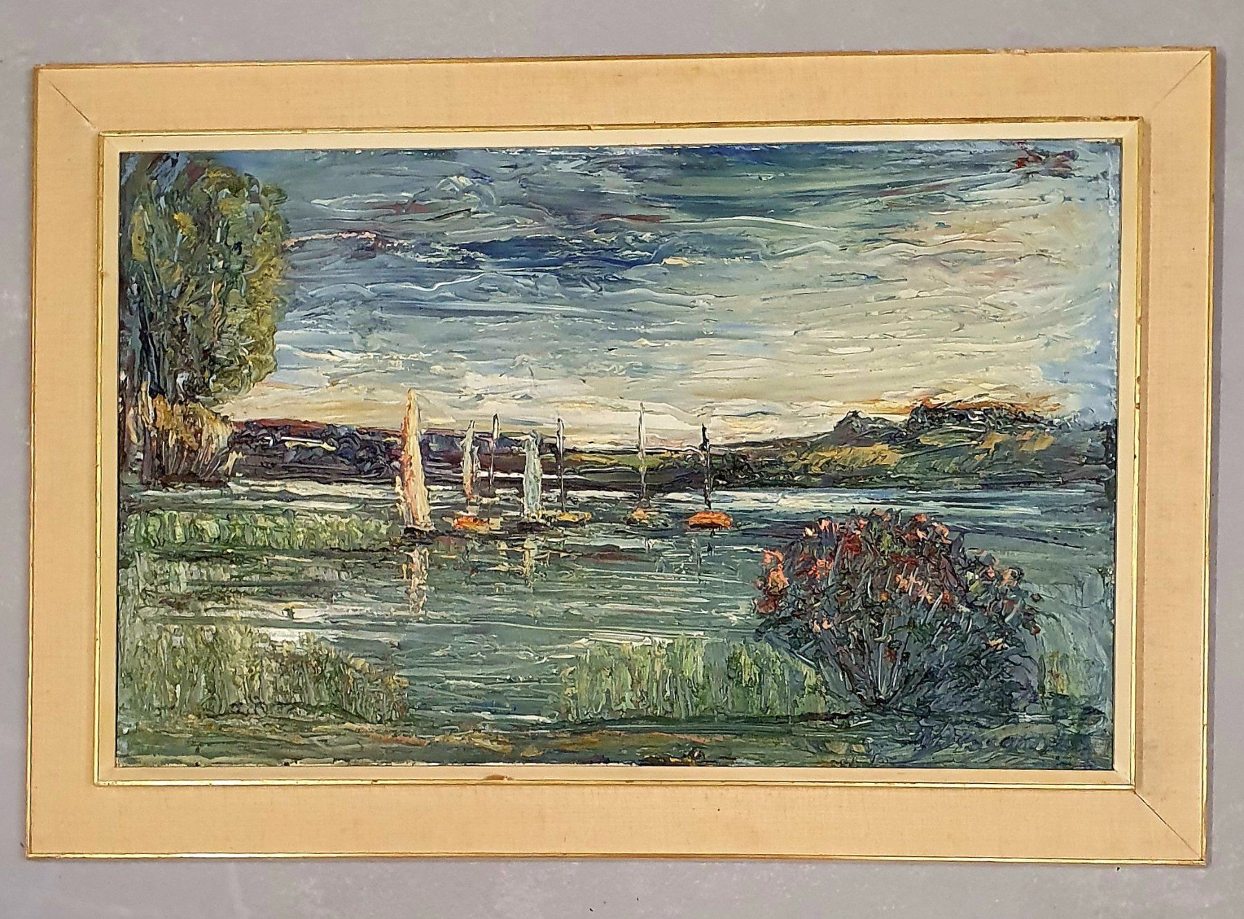 Tableaux: Grand format William Dessonnaz, Lac Neuchâtel – D'occasion à Servion par meno999 1