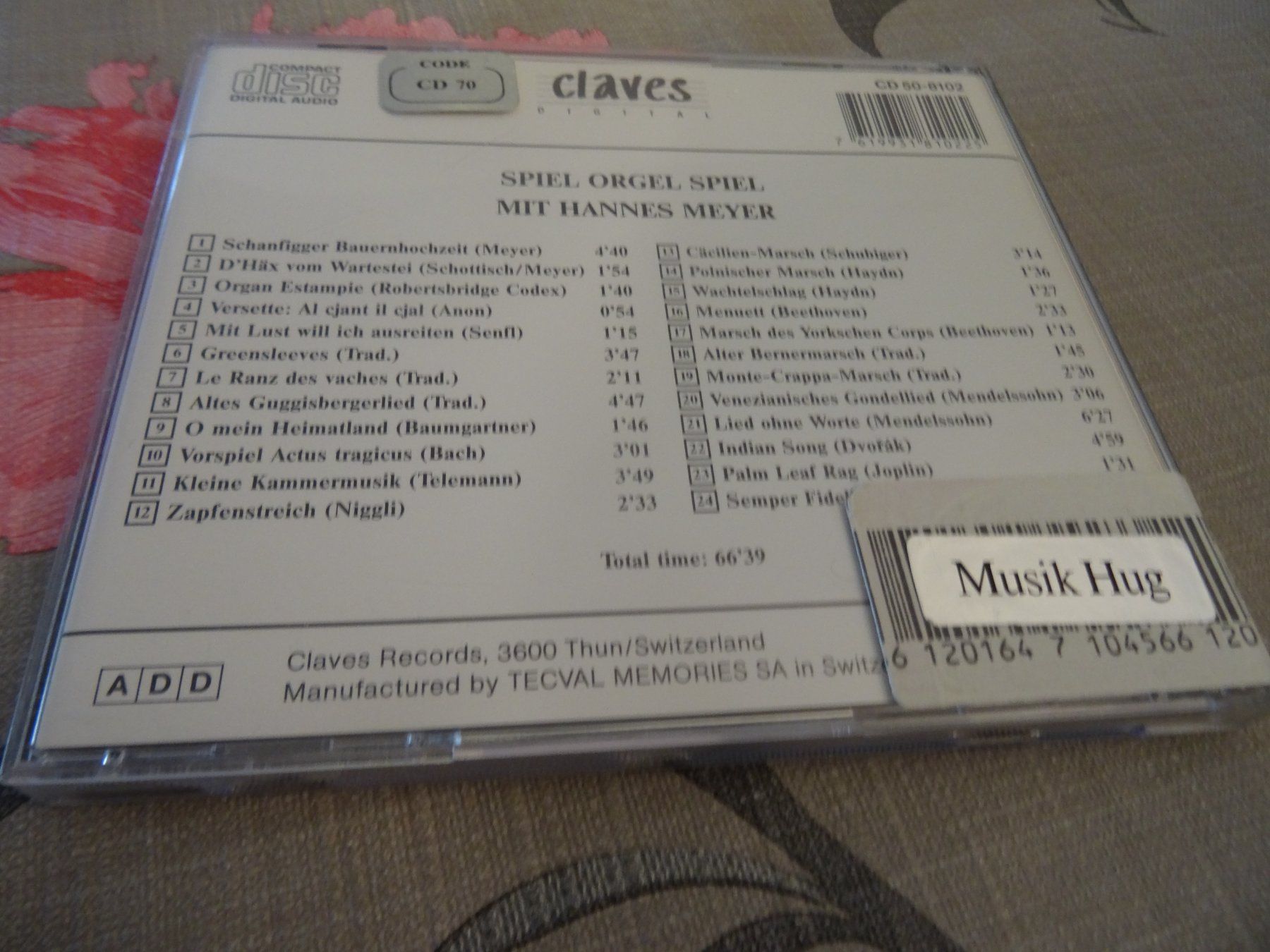 CD: Spiel Orgel Spiel - Hannes Meyer CD – Usato da Olten venduto da Disc-Ausverkauf 1