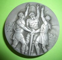 grosse Medaille 5cm Kramer Peka Rütlischwur Eidgenossen Pin