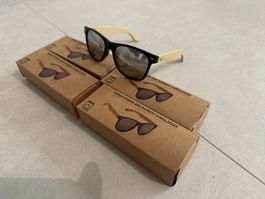 Lunettes de soleil de originales en bambou, neuves, été 2024