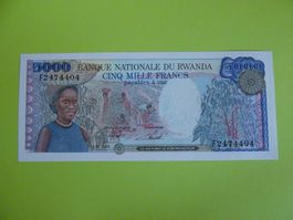 Banknote Ruanda 5000 Francs 1988, Unz