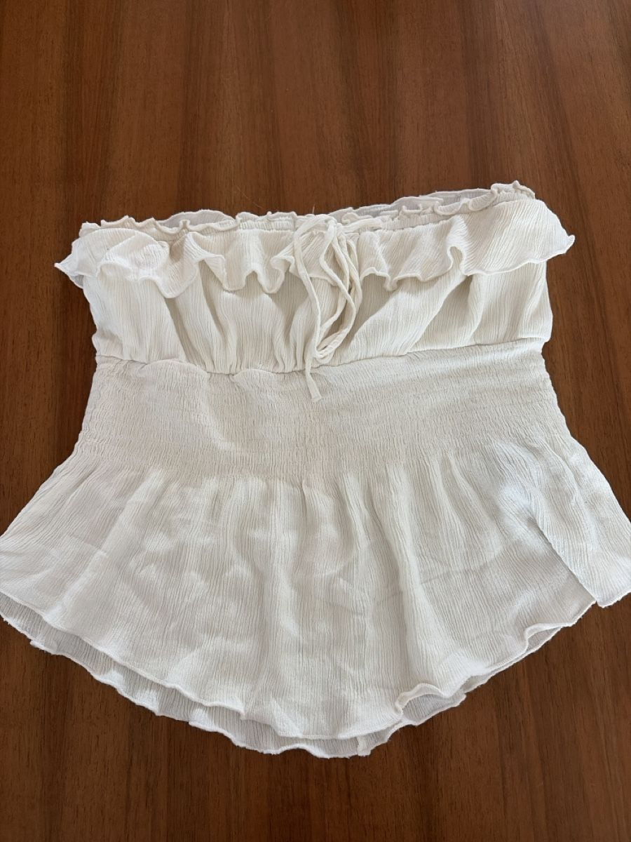 Bershka Top: Weisses Bandeau – Nuovo (secondo la descrizione) da Dietikon venduto da me9_mh2j