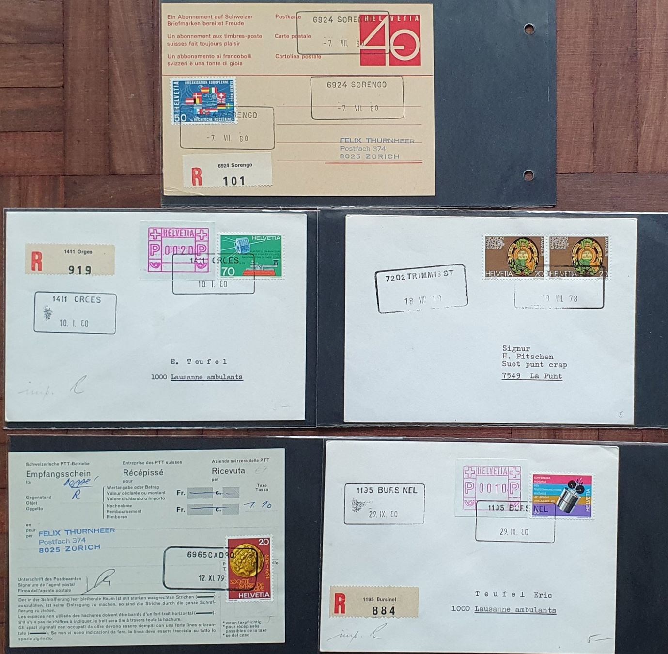 Tutti i francobolli: Album mit 38 Briefe Aushilfsstempel – Usato da Kreuzlingen venduto da Rschweiz1 1