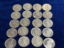 20 x 1.- Franken, alle 835 Silber, je 5 gr. also Total 100 g