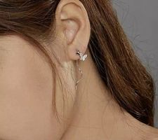 silber schmetterling ohrstecker