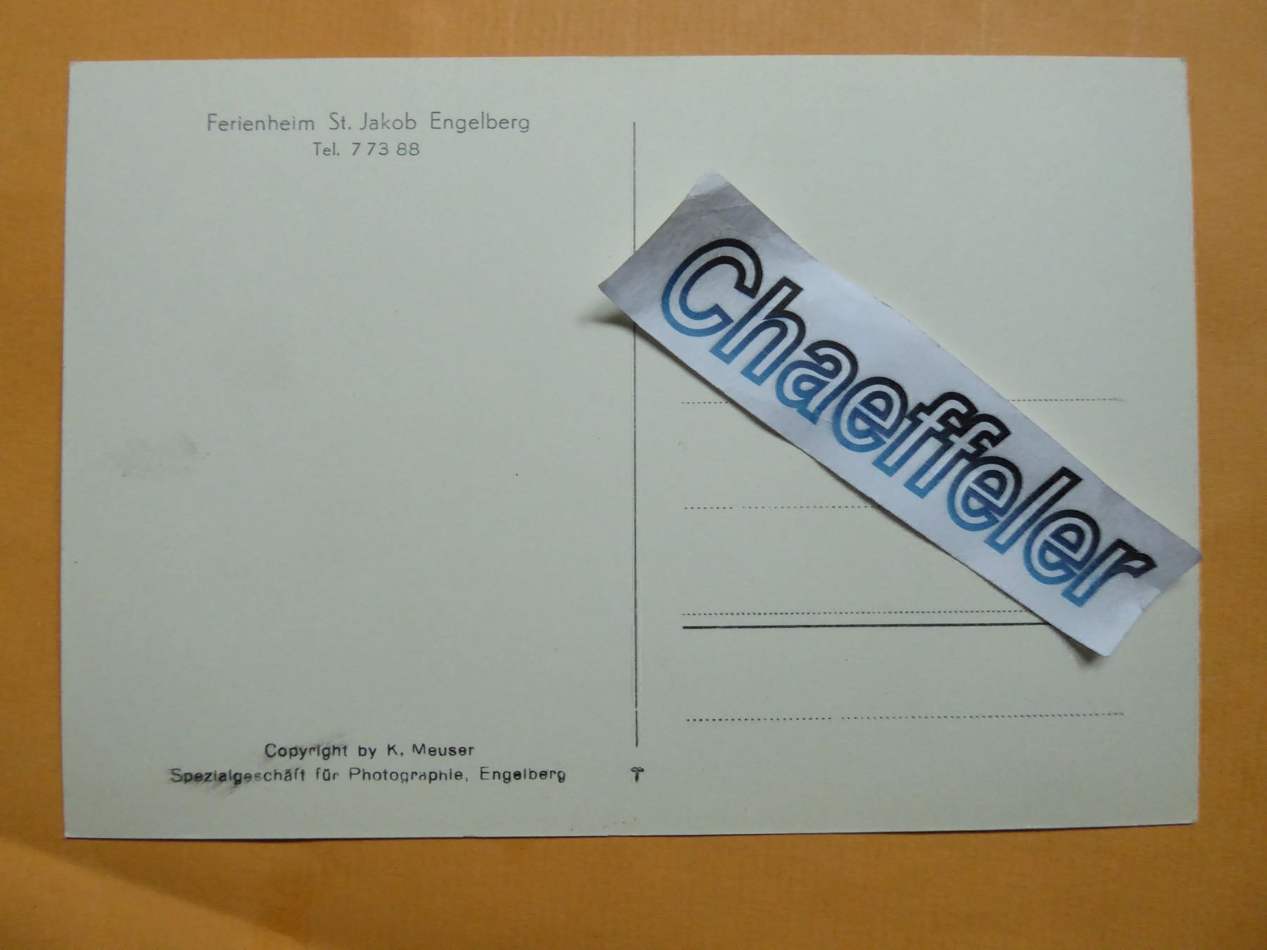 Cartoline postali: Ferienheim St. Jakob, Engelberg – Nuovo (secondo la descrizione) da Zürich venduto da Chaeffeler 1