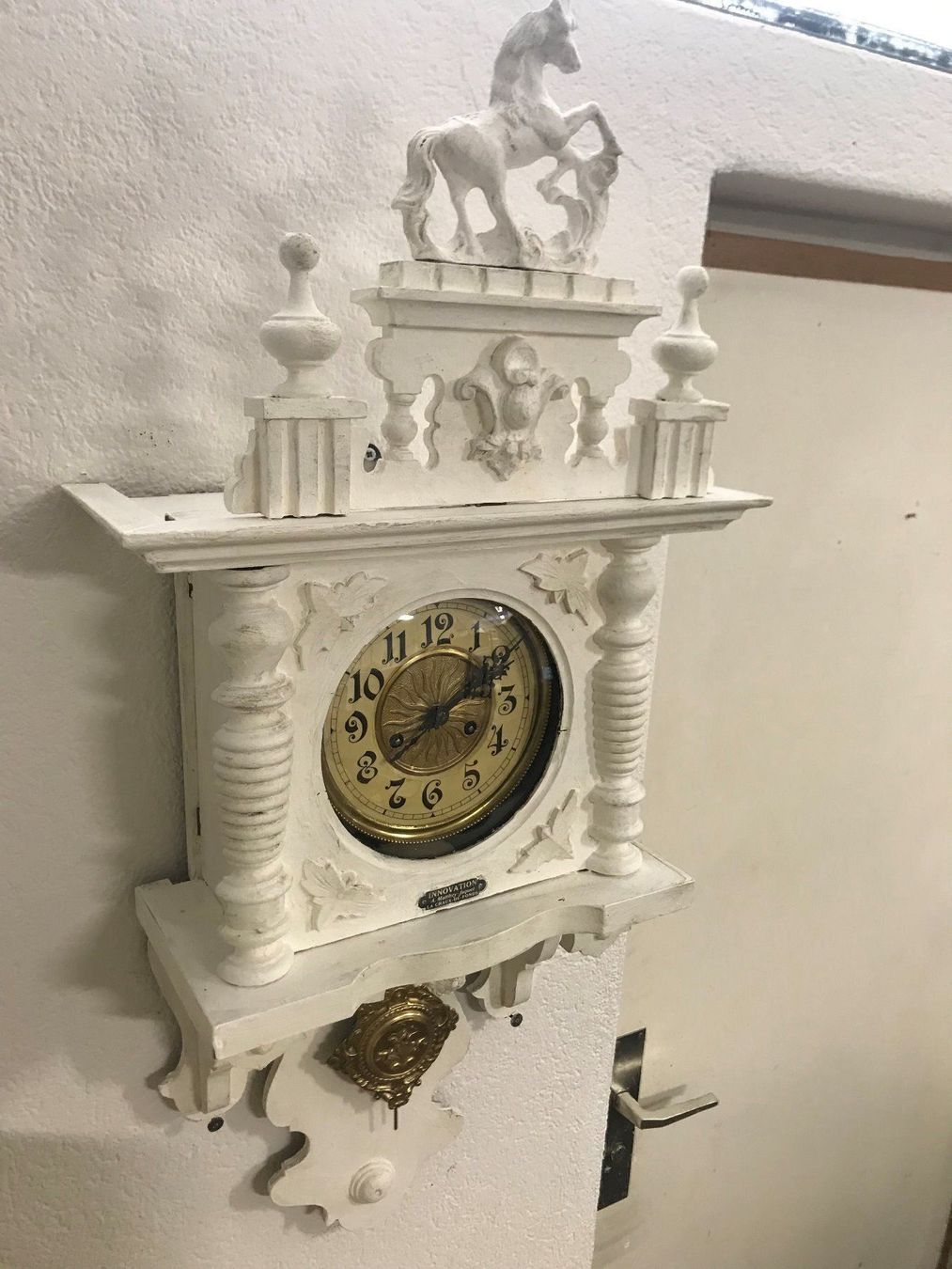 Orologi: Antike Wanduhr Schnitzereien Pferd vinta – Usato da Dottikon venduto da beni1204 3