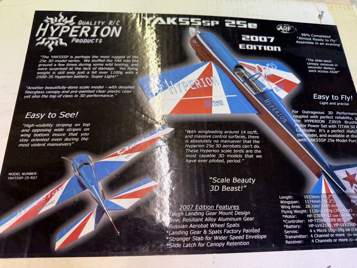 Hyperion Modellismo RC: Avion rc Hyperion yak 55 – Nuovo e nell'imballaggio originale da Chêne-Bougeries venduto da Varioskyfox1982 2