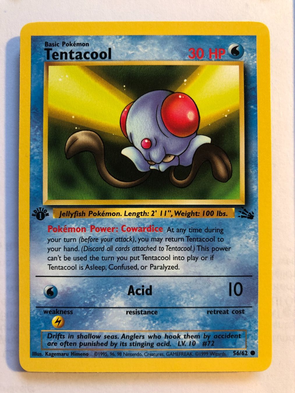 Carte collezionabili: Tentacool 1st Fossil - MINT - ab 1.- – Usato da Giubiasco venduto da dan_pr8b