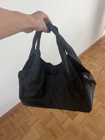 Sporttasche Nylon schwarz mit Schuhfach 48x20x27 cm neu