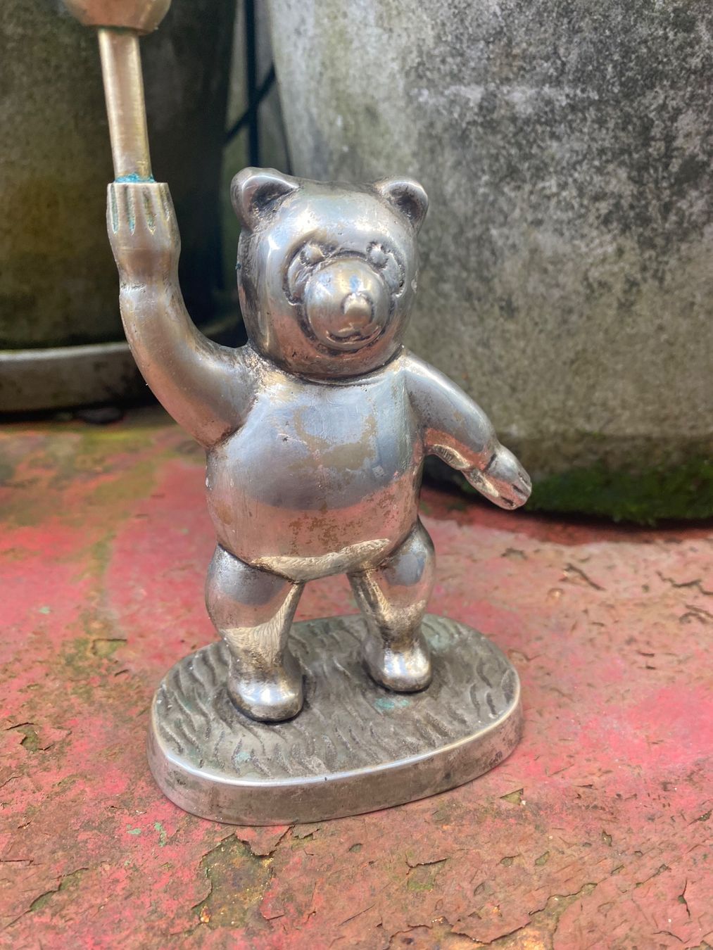 Portacandele: Seltener Kerzenständer Bär versilbert Teddy Bear – Usato da solothurn venduto da soko75 2