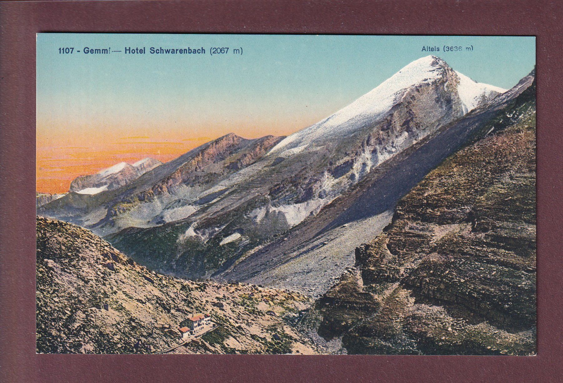 Ansichtskarten: GEMMI - Hotel Schwarenbach - Altels – Gebraucht aus Pully von nicecards