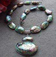 Grosse Muschel Halskette Gros Collier Coquillage Nacre