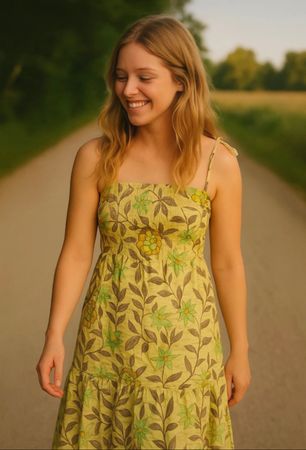 Yellow Jungle Summer Dress Pepe Jeans London size S