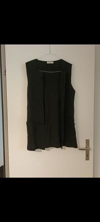 Cocogio Long-Strickweste in Schwarz mit aufgesetzten Taschen