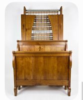 Biedermeier Holzbett Kirschbaum 180 x 90 cm mit Federrost