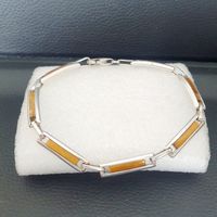 Esprit Silberarmband 925 mit Tigerauge Steinen