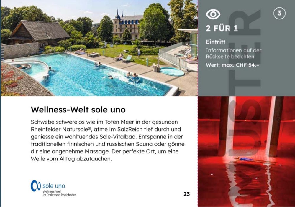 Wellness-Welt Sole Uno (Rheinfelden) 2 für 1 Eintritt (Neu und ...