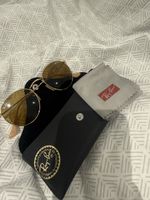 Ray-Ban Sonnenbrille Rund Gold mit Etui und Tuch, ersatzglas