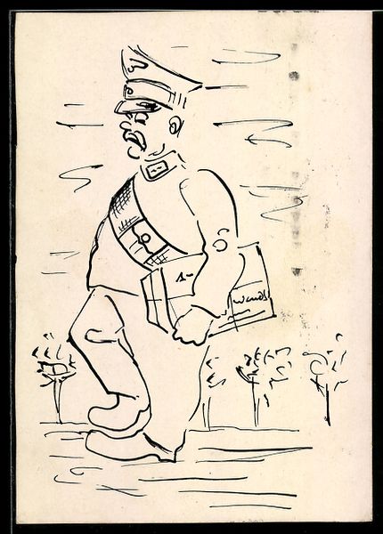 Ansichtskarten: Handgemalt: Briefträger in Dienstkleidu – Gebraucht aus Berlin von bartko-reher