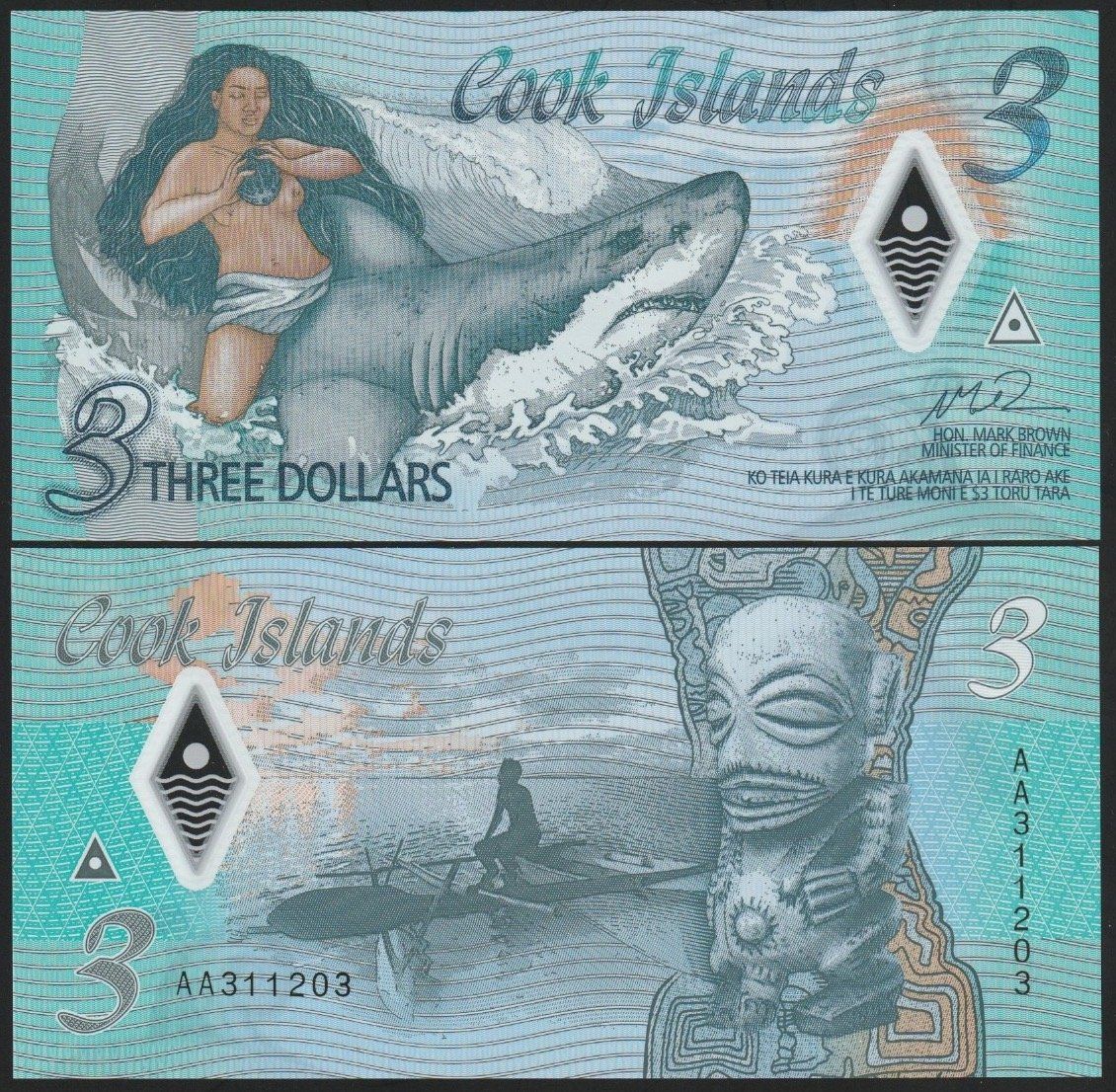 Banconote: Cook Islands 3 Dollars UNC (2021) – Nuovo (secondo la descrizione) da Naters venduto da Radman