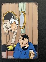 Blechschild Tim und Struppi Captain Haddock neu