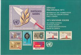 Uno Genf Souvenir-Folder 1973 mit ET