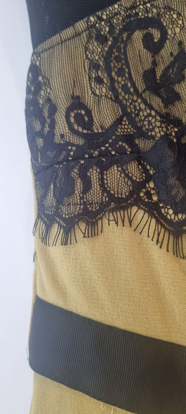 Kleider: Johnston & Bell Limette Langkleid, Grösse 8/36 mit Spitze – Gebraucht aus Weiach von lor_f6sn 3