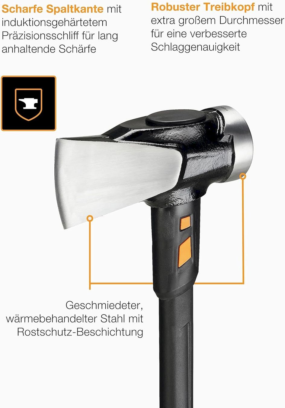 Fiskars Alle Werkzeuge: Fiskars Spalthammer XXL Bauaxt IsoCore – Neu und originalverpackt aus Bottighofen von zaap 5