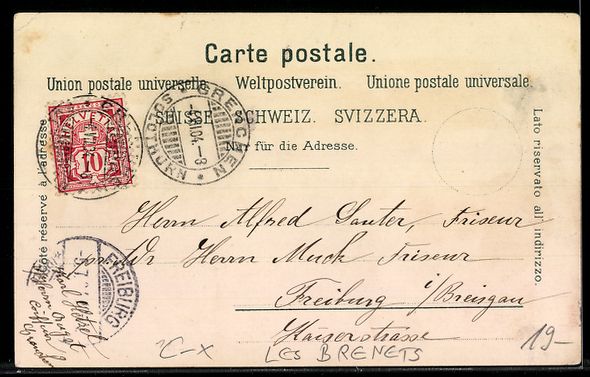 Cartoline postali: Litho Les Brenets, Saut du Doubs, Brissi – Usato da Berlin venduto da bartko-reher 1