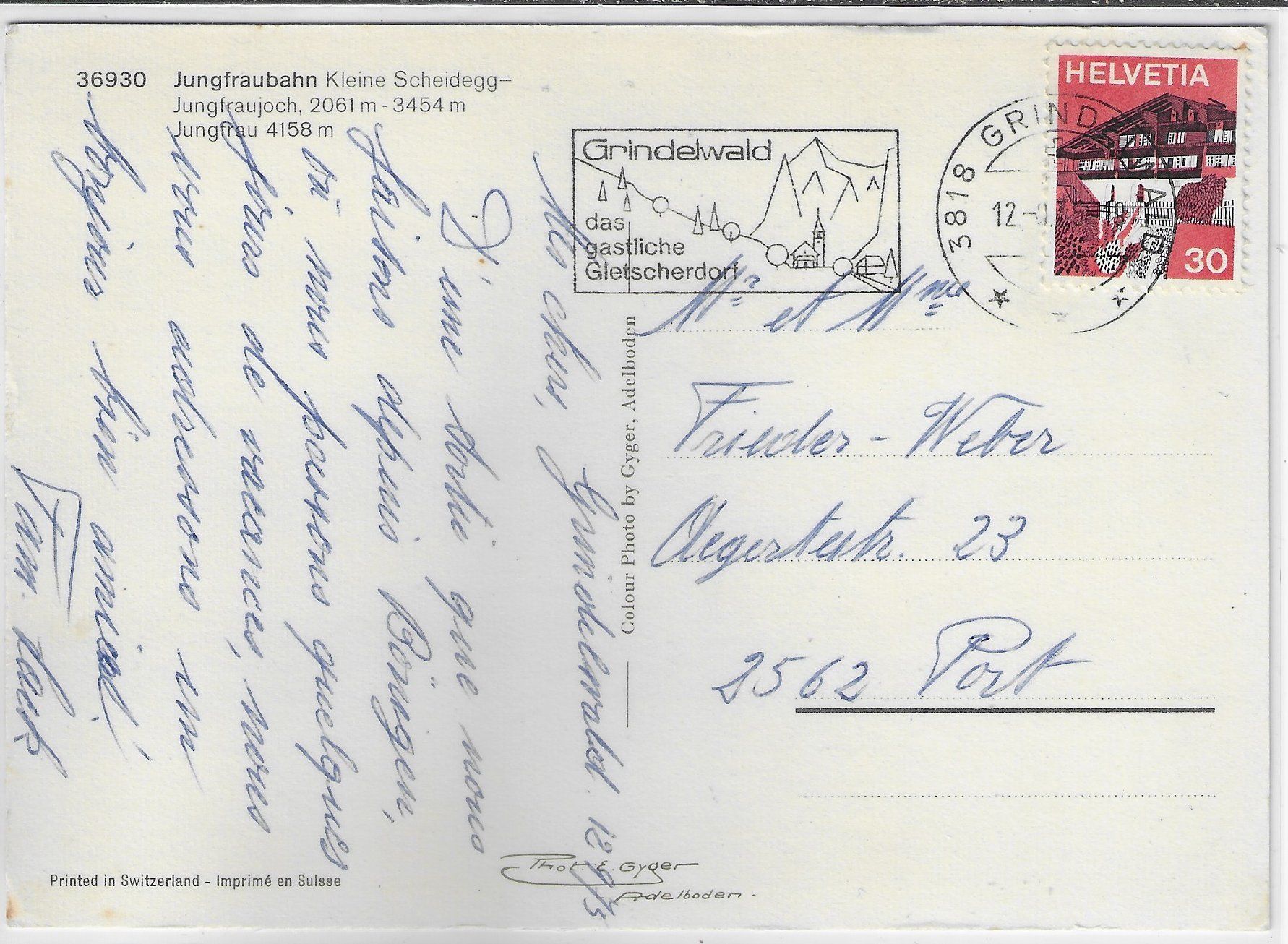 Cartoline postali: Jungfraubahn - Kleine Scheidegg-Jungfraujoch – Usato da Ettingen venduto da Kartenplanet 1