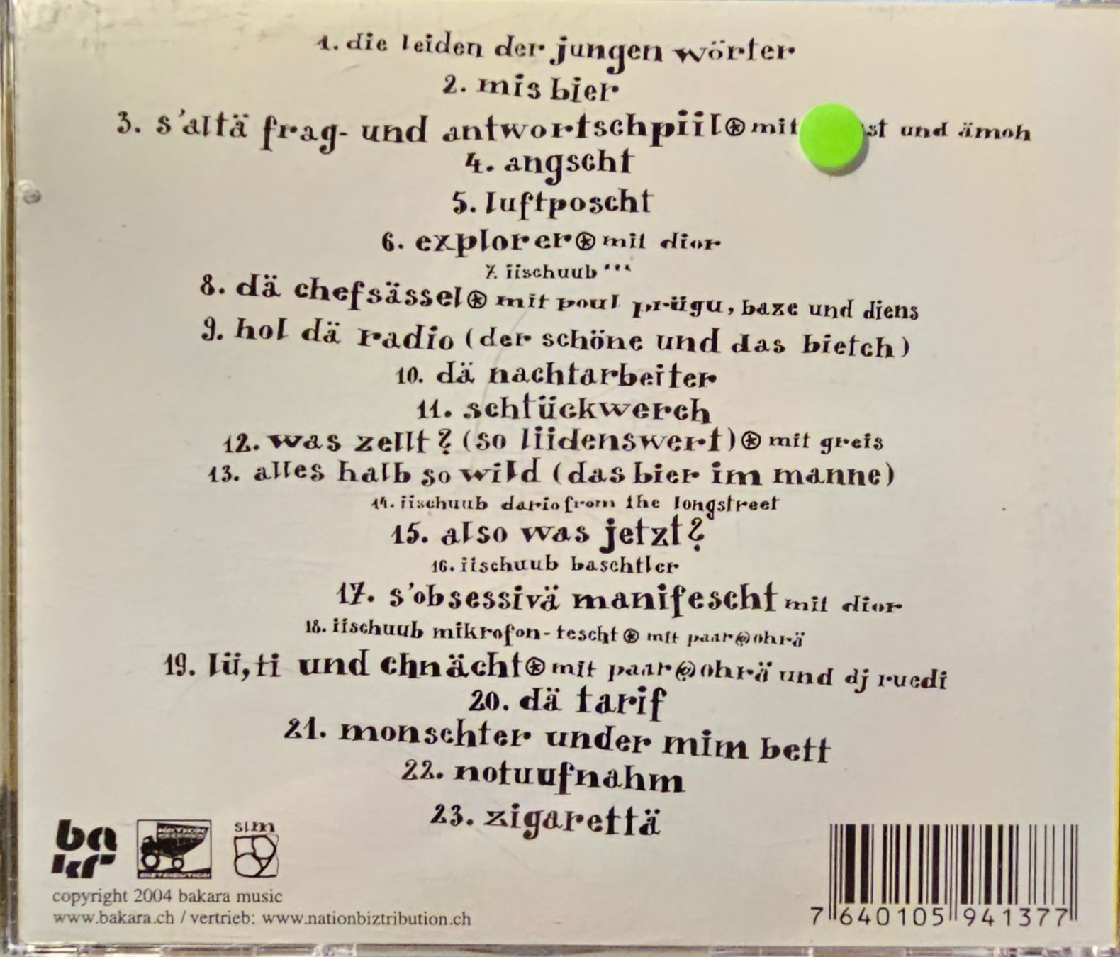 CDs: Tinguely dä Chnächt ‎– Mis Bier – Gebraucht aus Wahlen b. Laufen von Cg10 2