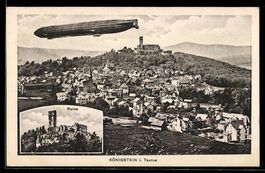 Königstein, Zeppelin über der Stadt, B