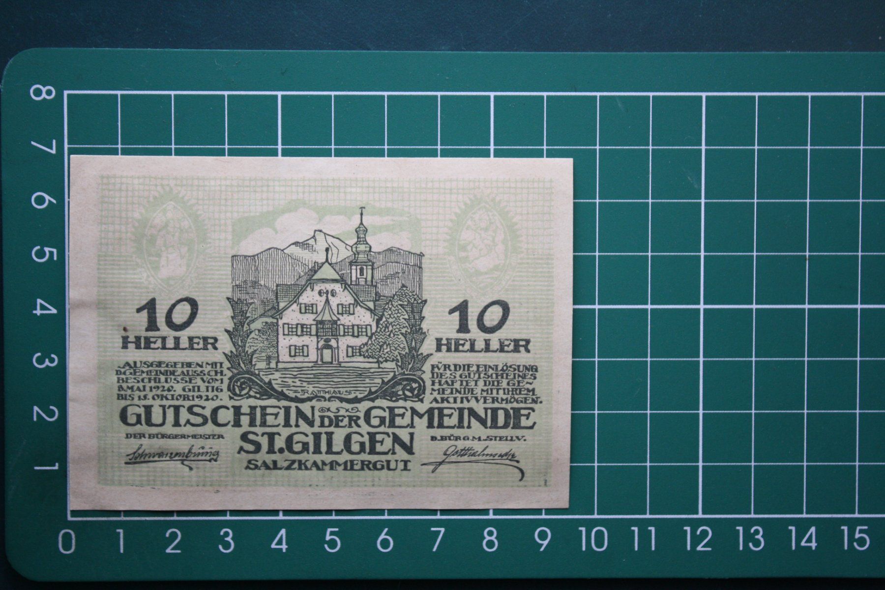 Banconote: currency voucher austria st.gilgen 10 heller 1920 – Usato da Laupen BE venduto da Gufi57