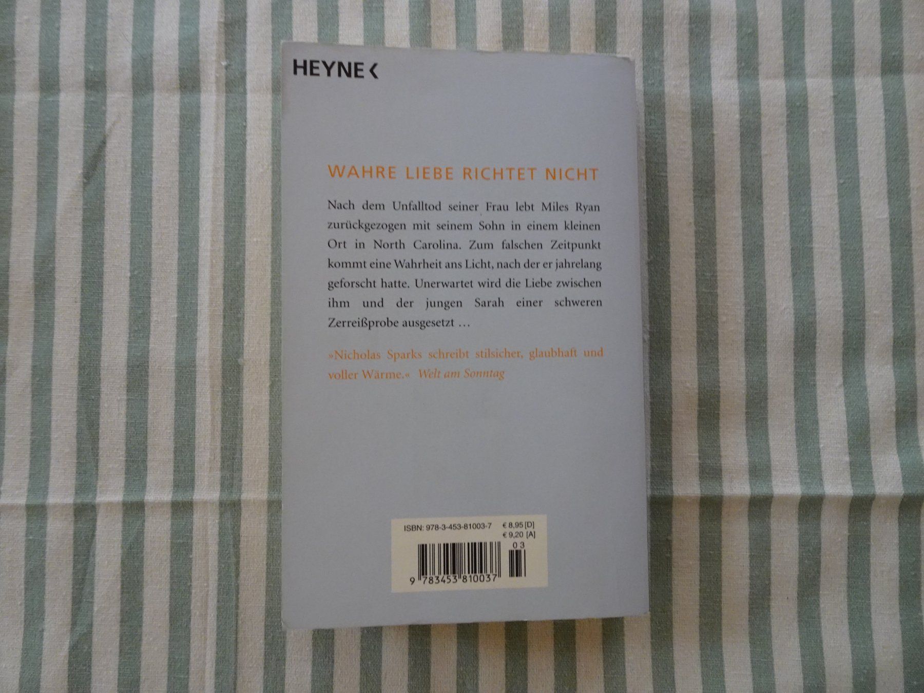 Libri: Nicholas Sparks - Weg der Träume - B70 – Usato da Küssnacht am Rigi venduto da Bookslove-Divers 1