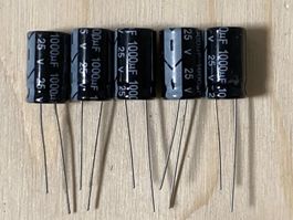 Elektrolyt Kondensator1000µF 25V 5Stk