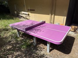 Tischtennis-Tisch TOP-SPIN Outdoor violett gebraucht