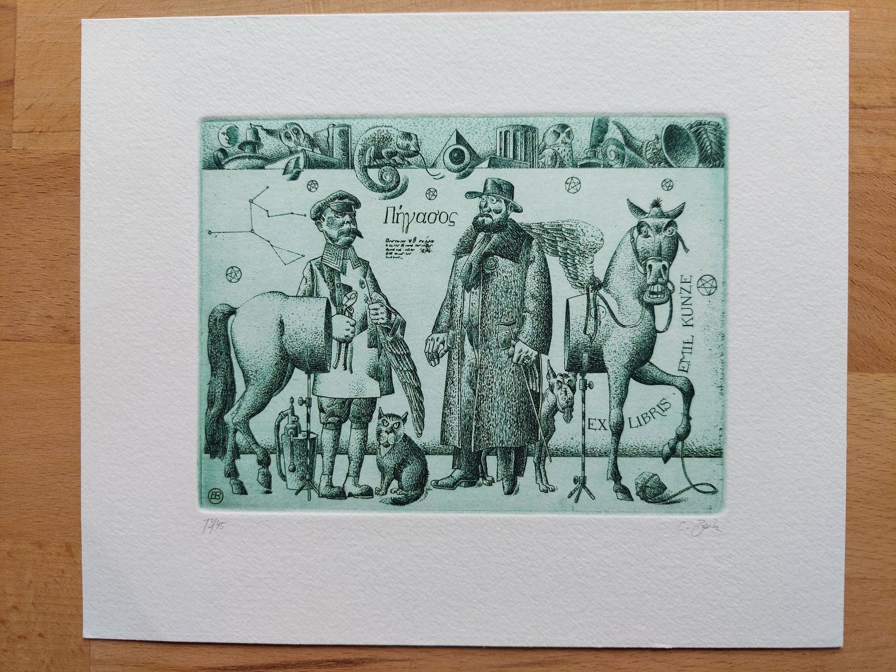 Dipinti: Exlibris Erhard Beitz - Original Radierung signiert – Usato da Obfelden venduto da Exlibris-Art 1
