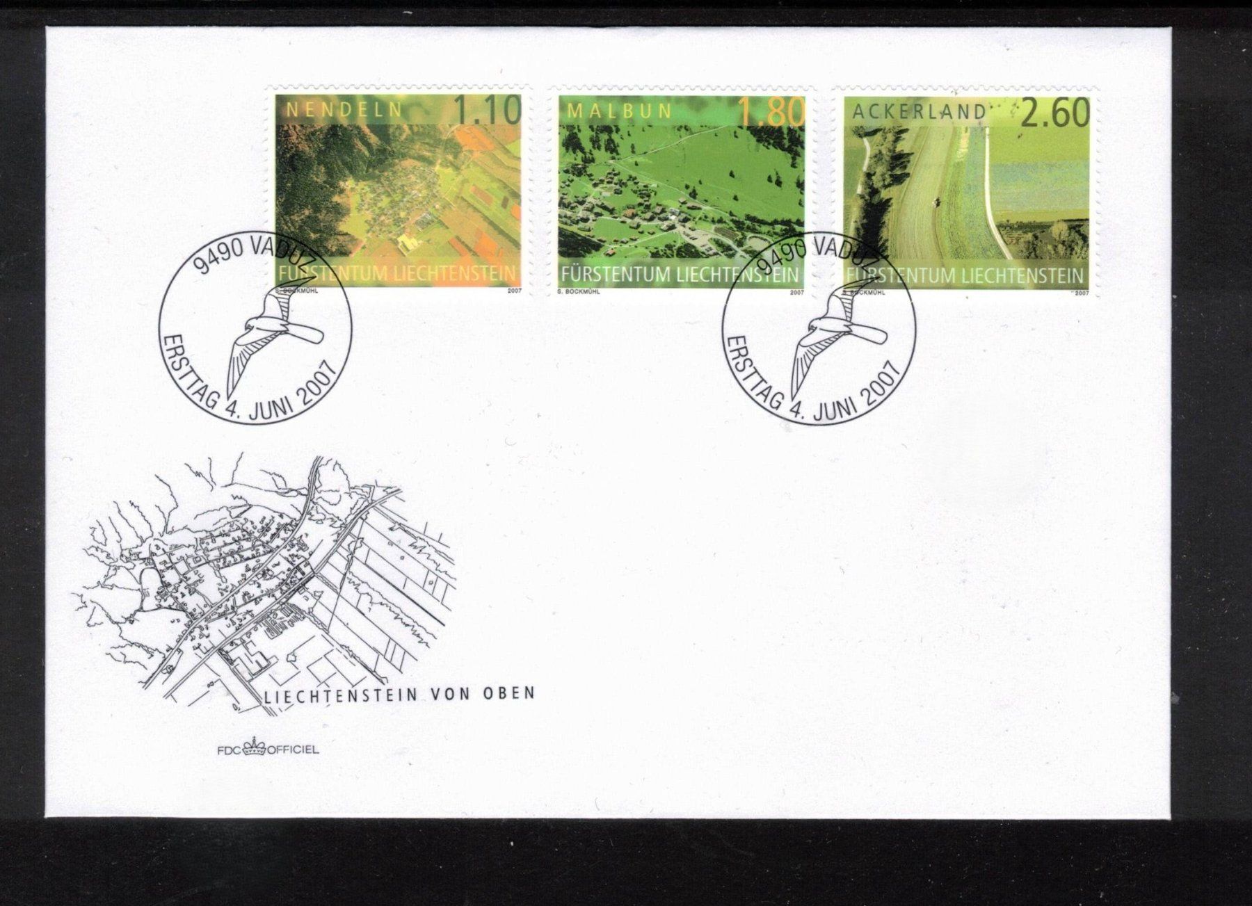 Tutti i francobolli: 2007 FDC Liechtenstein von Oben aus ABO – Usato da Rheinau venduto da loxis