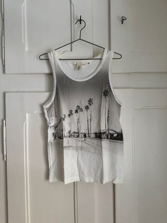 Tank Top offweiss mit Print - S