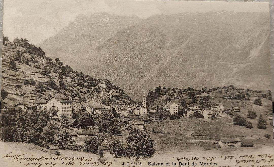 Cartoline postali: SALVAN & la Dent de Morcles - 1905 – Usato da Delémont venduto da Domdom1
