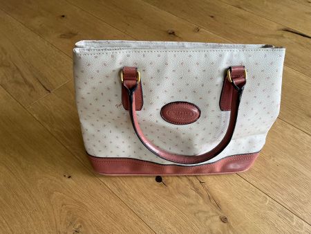 "Paolo Bags" Tasche mit Henkel beige rosa Kunstleder