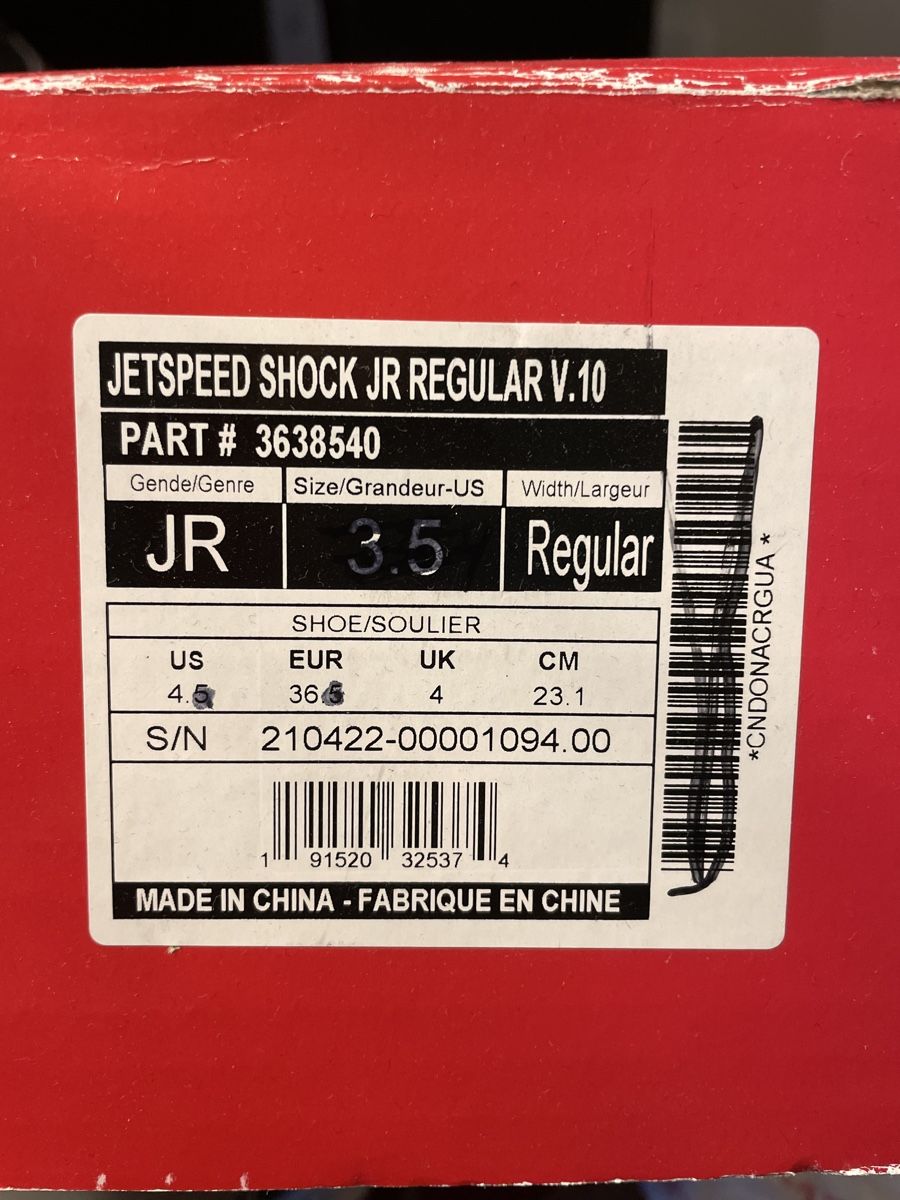Ccm Pattini da ghiaccio: CCM JetSpeed Shock JR V.10 Ice Skates - Size 3.5 Junior – Usato da Ittigen venduto da Tanuschka01 2