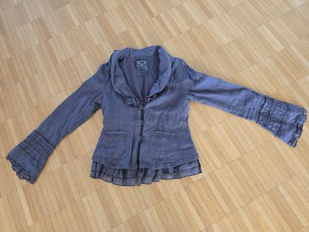 Leinenblazer Nile Gr. S Rüschen boho chic Sommerjacke