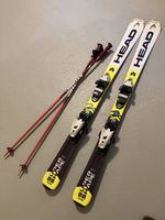 Kinderski 127cm HEAD SuperShape mit Stöcken 100cm