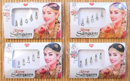 Set 4x Bindi Stickers selbstklebender Gesichts Schmuck