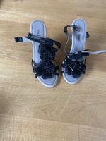 Sandales compensées noires Via Uno fleur femme T38 bon état