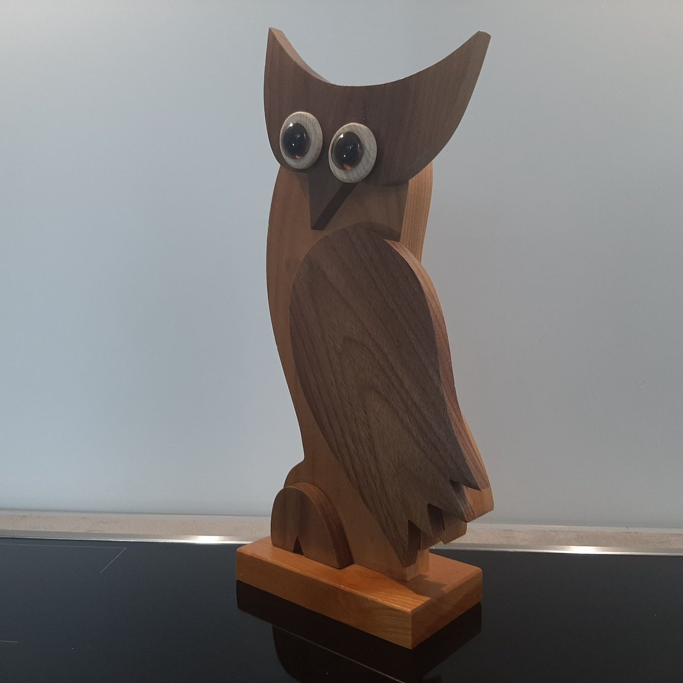 Statuette: Vintage Holzfigur Eule Dekofigur Eulenfigur aus Holz 27,8 cm – Usato da Erschwil venduto da Karabella 4