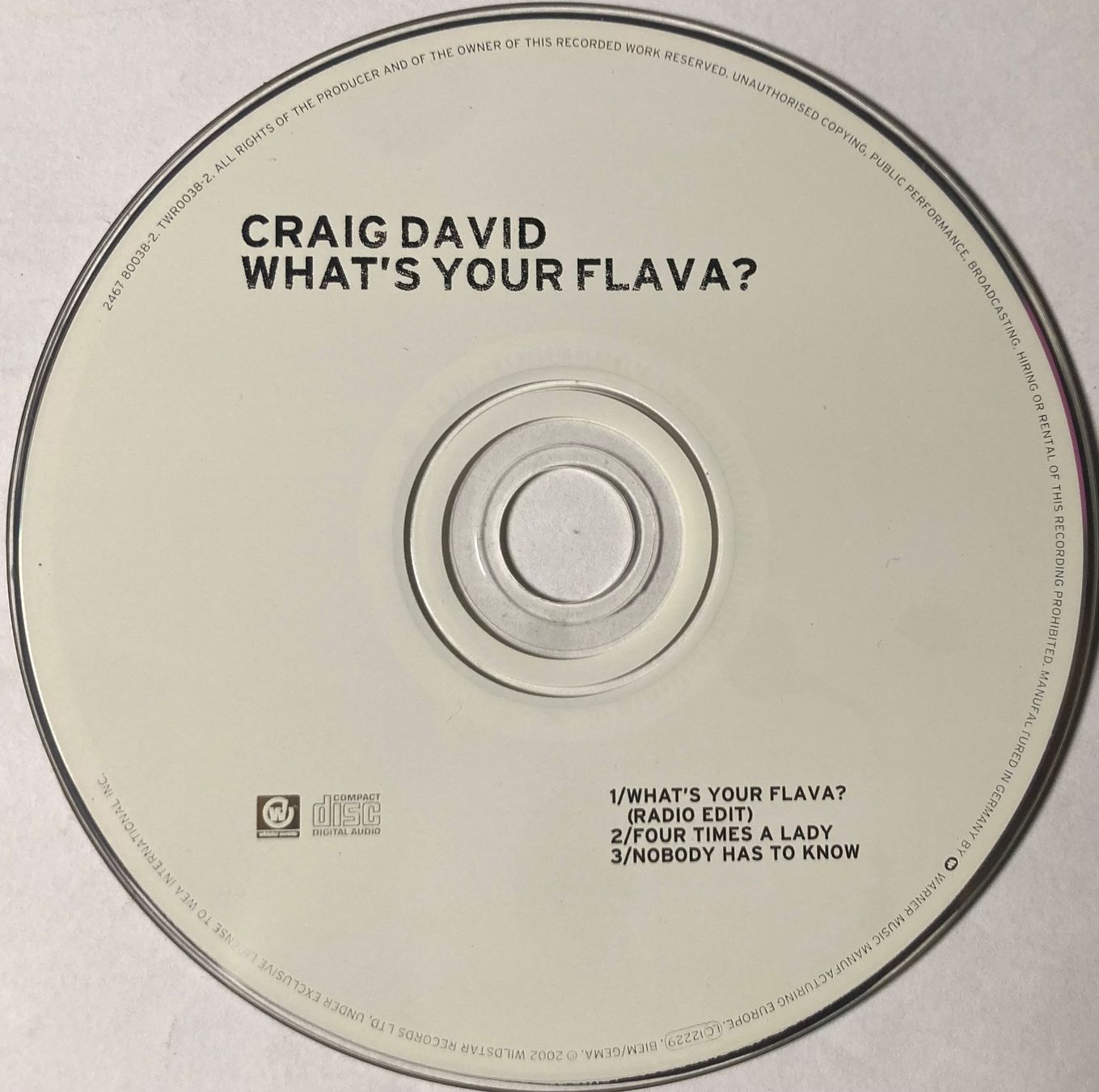 CD: CRAIG DAVID - WHAT'S YOUR FLAVA? – Usato da Poliez-Pittet venduto da Newtown-Records 2